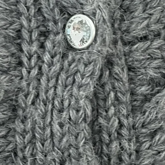 Ann Taylor Loft Womens Cardigan Sweater SZ S Wool Alpaca Blend Grey Cable Knit - Picture 3 of 9